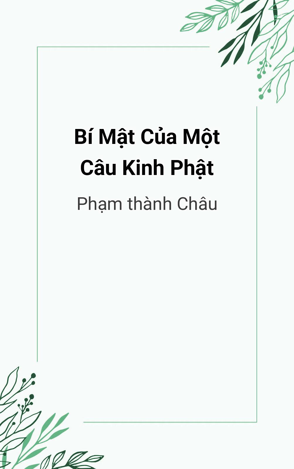 Bí Mật Của Một Câu Kinh Phật