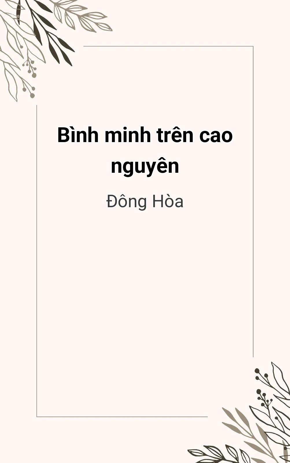 Bình Minh Trên Cao Nguyên