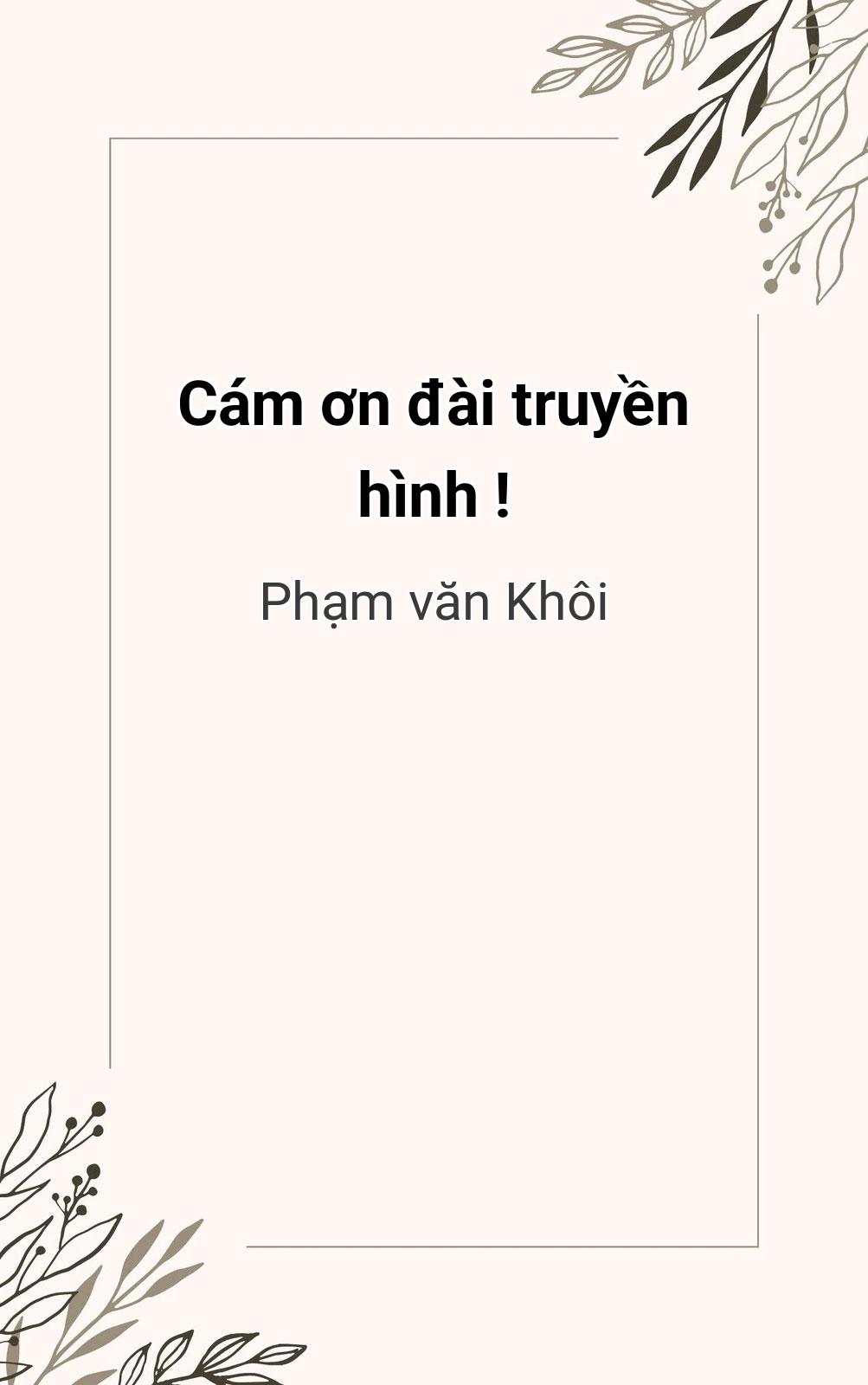 Cám Ơn Đài Truyền Hình !