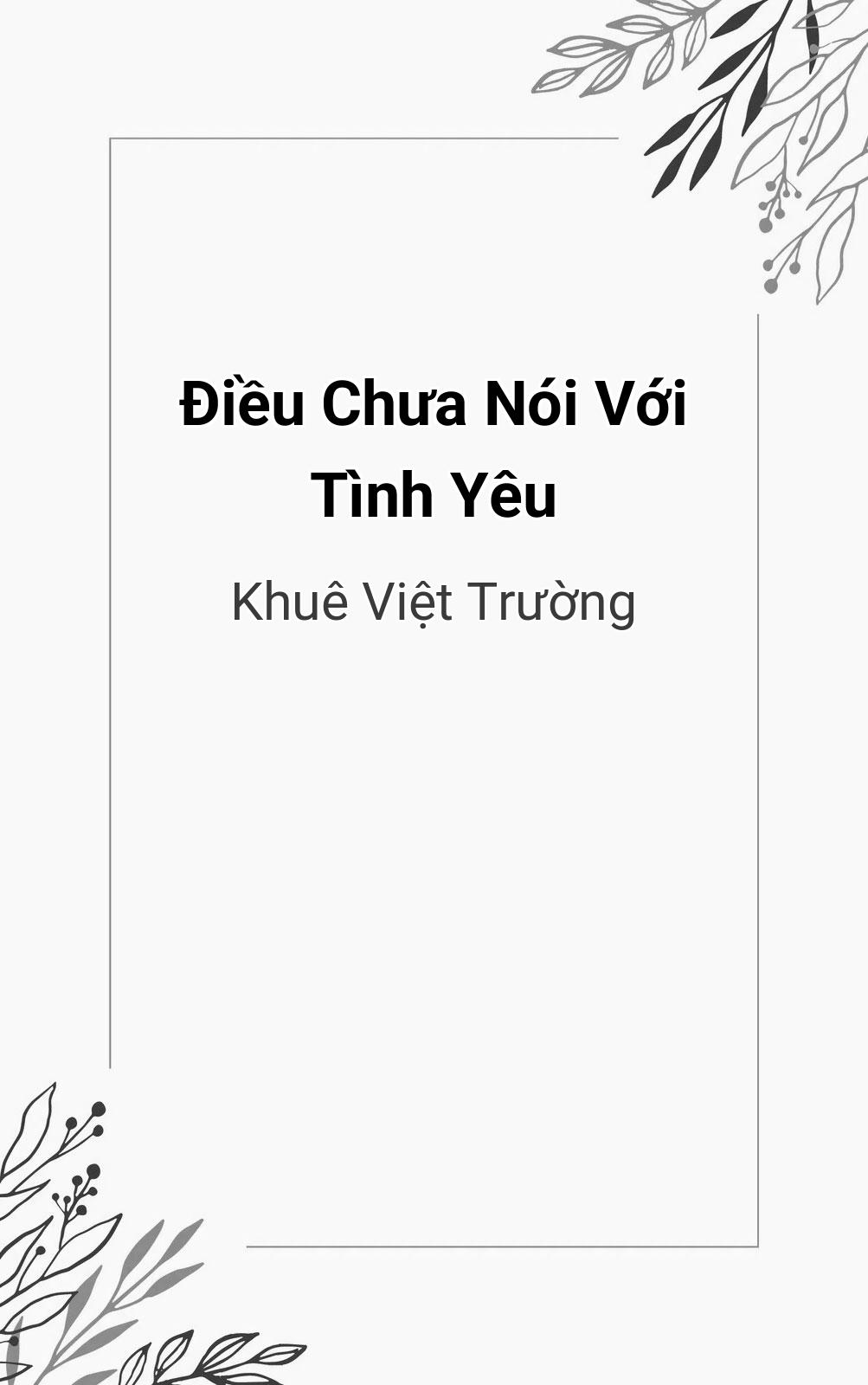 Điều Chưa Nói Với Tình Yêu