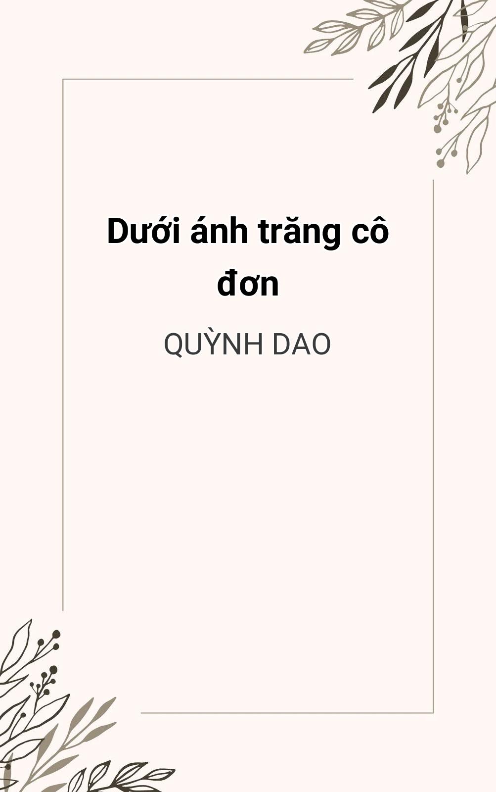 Dưới Ánh Trăng Cô Đơn
