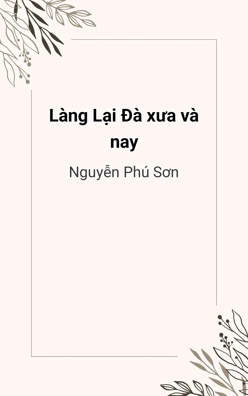 Làng Lại Đà Xưa Và Nay