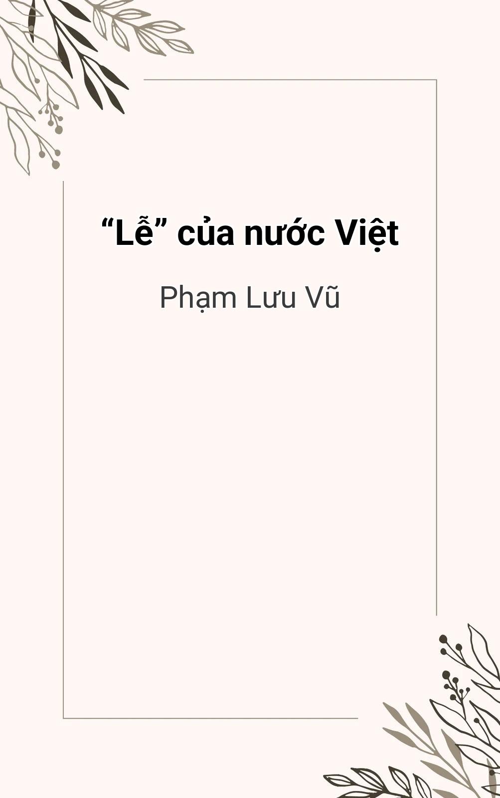 “Lễ” Của Nước Việt