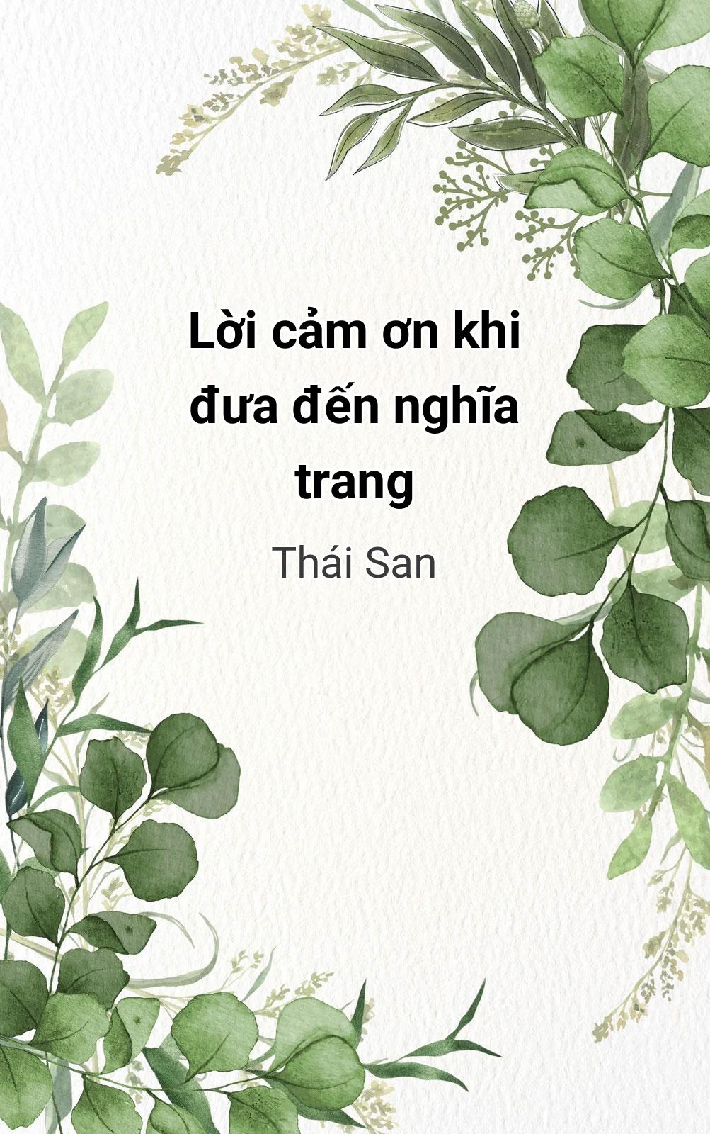 Lời Cảm Ơn Khi Đưa Đến Nghĩa Trang