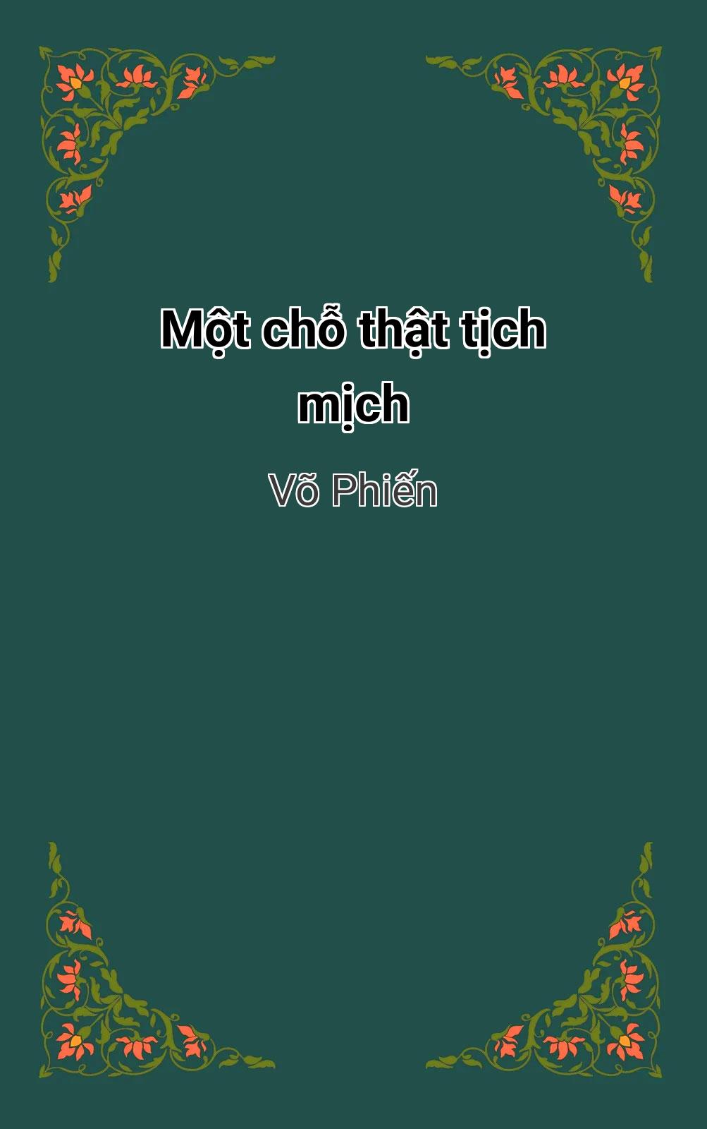 Một Chỗ Thật Tịch Mịch