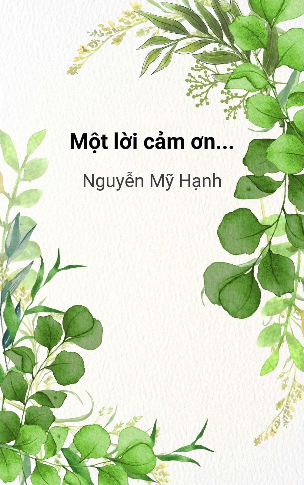 Một Lời Cảm Ơn...