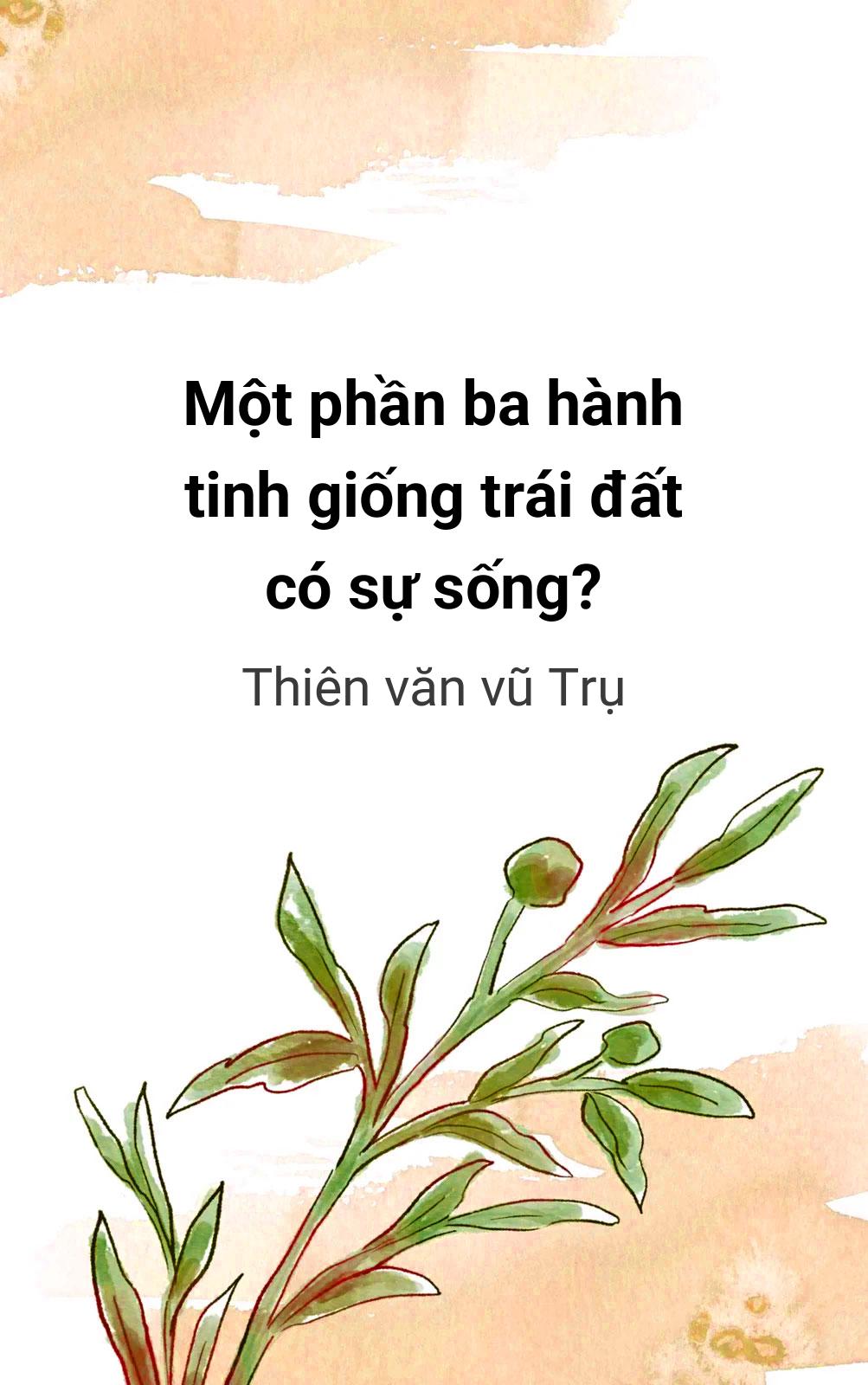 Một Phần Ba Hành Tinh Giống Trái Đất Có Sự Sống?