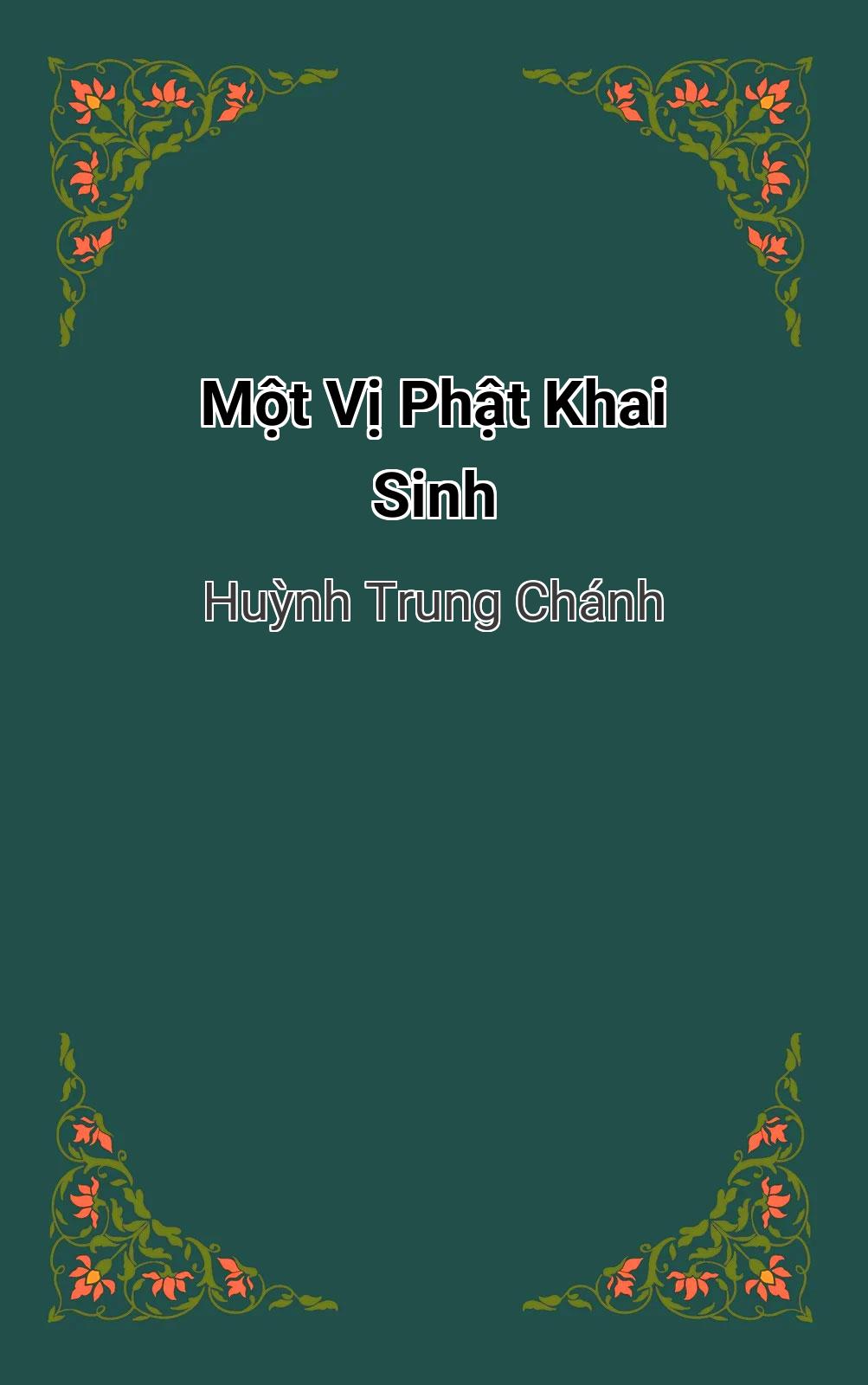 Một Vị Phật Khai Sinh