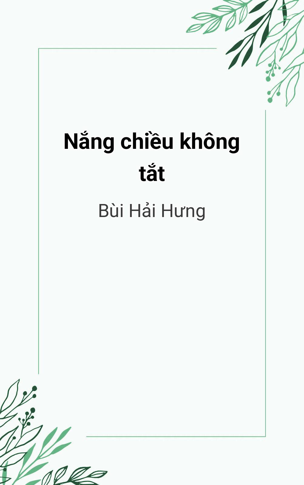 Nắng Chiều Không Tắt