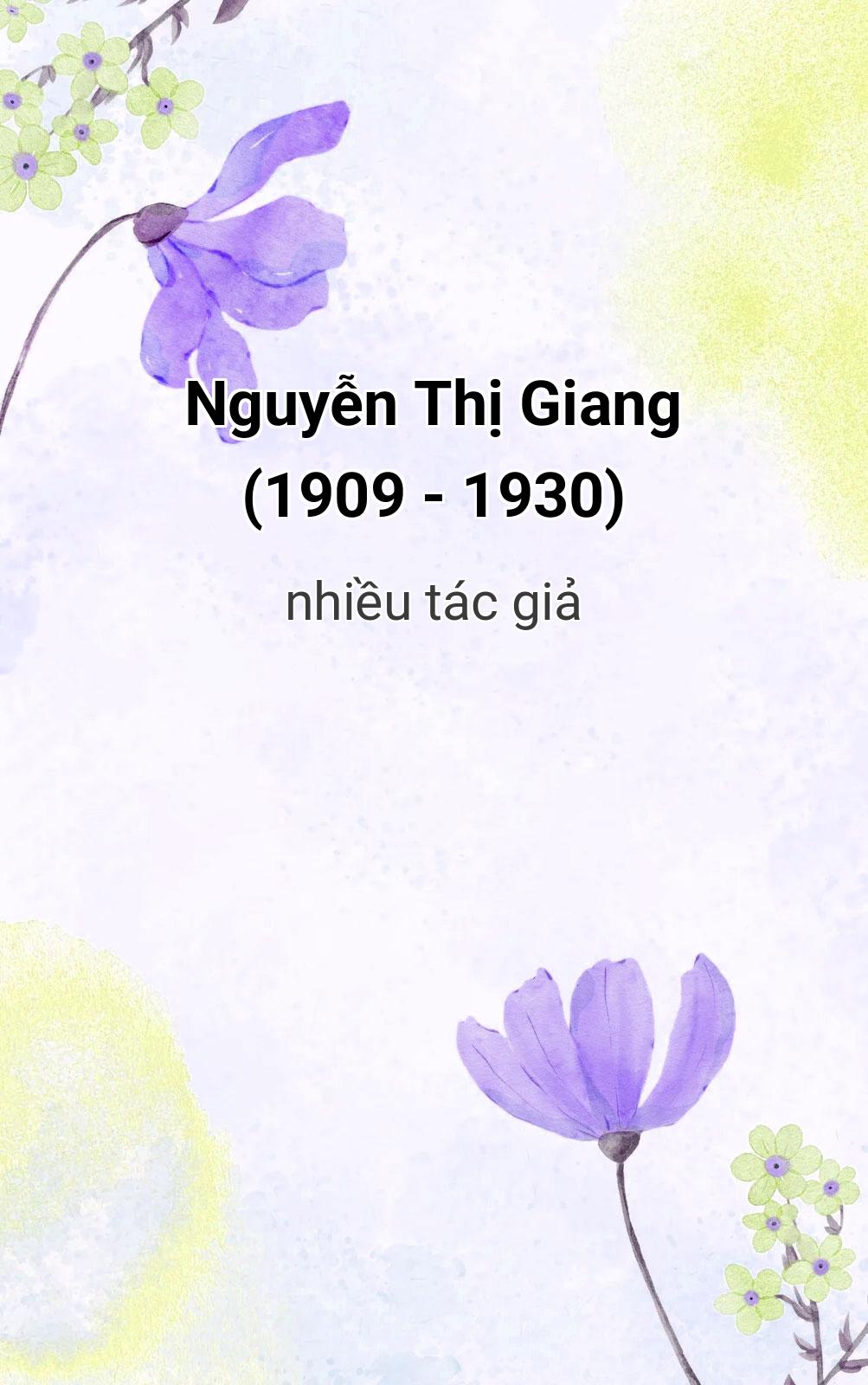 Nguyễn Thị Giang (1909 - 1930)