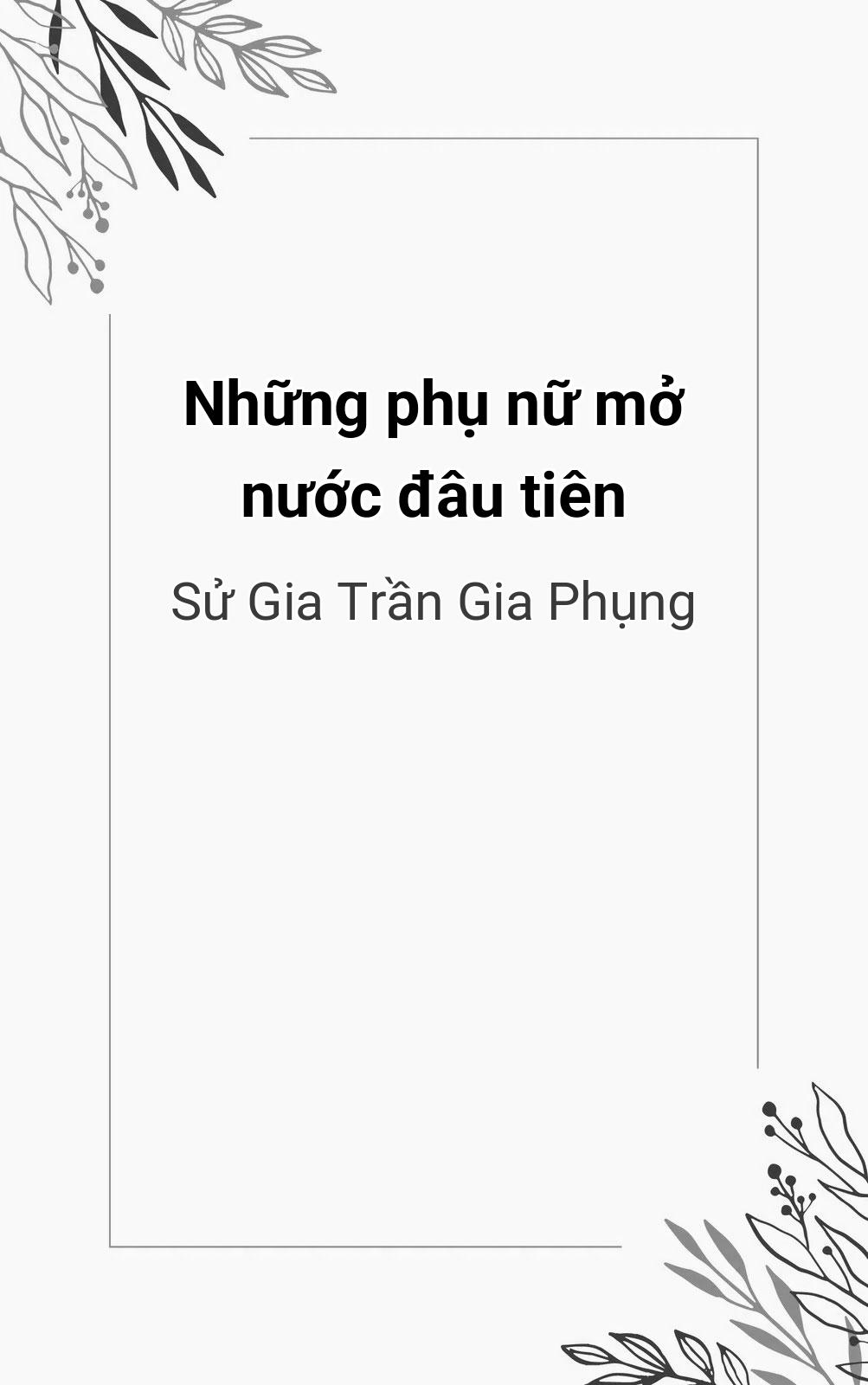 Những Phụ Nữ Mở Nước Đâu Tiên