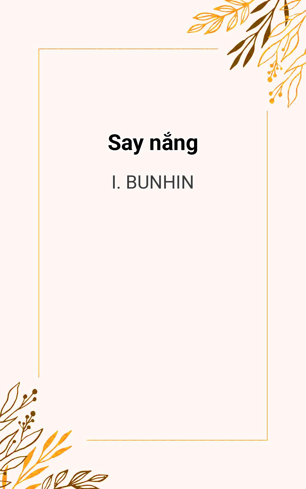 Say Nắng