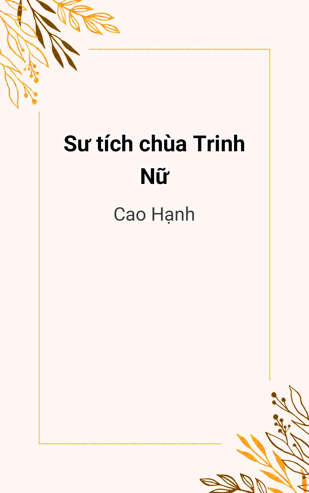 Sư Tích Chùa Trinh Nữ