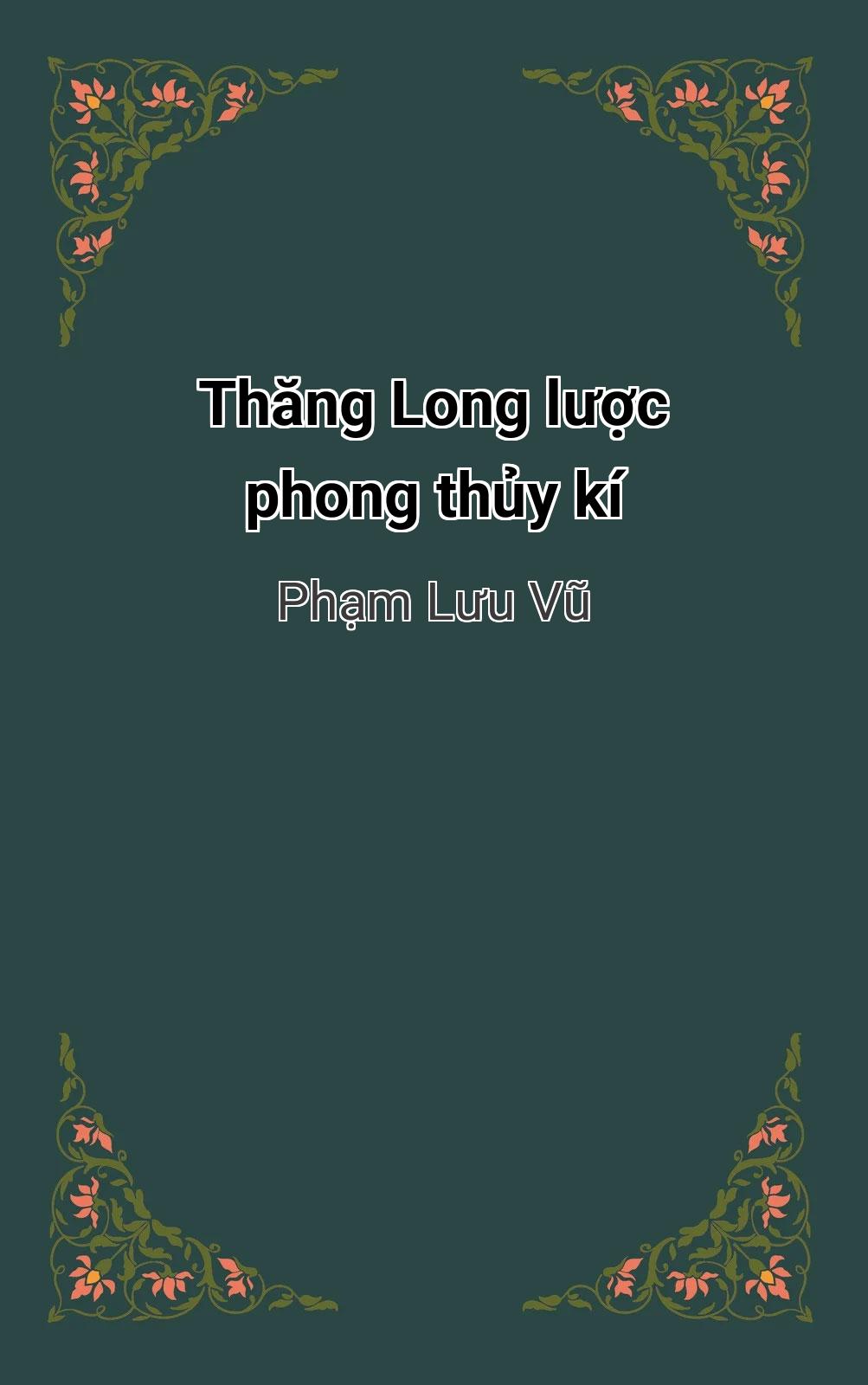 Thăng Long Lược Phong Thủy Kí
