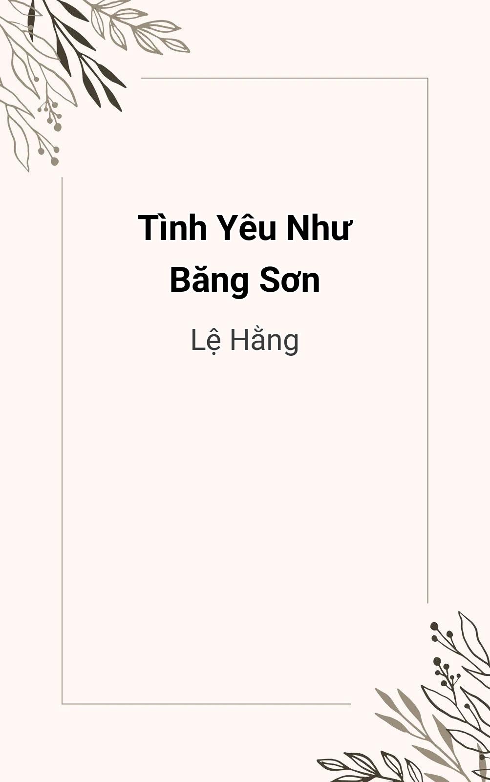 Tình Yêu Như Băng Sơn