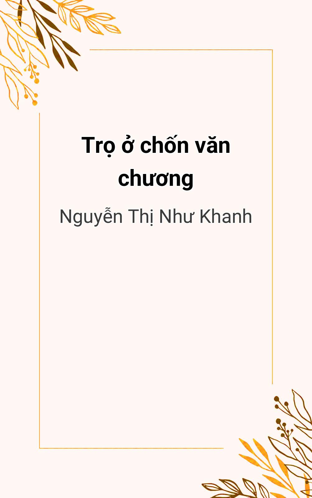 Trọ Ở Chốn Văn Chương