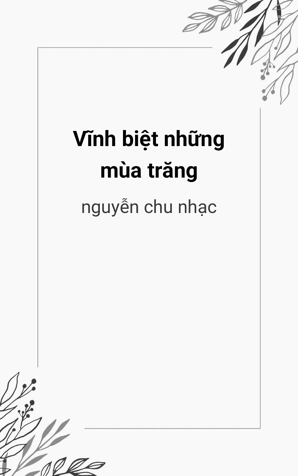 Vĩnh Biệt Những Mùa Trăng